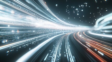 Obraz premium Abstract Light Trails: A Journey Through Digital Space