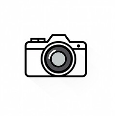 Creative vector design featuring a stylish camera logo isolated on a minimalist background for artistic projects
