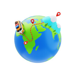 3D Globe Expedition Route