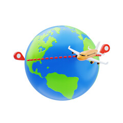 3D World Travel with Airplane