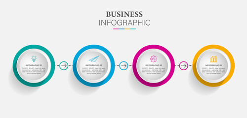 Vector Infographic 3d circle label, with 4 options processes.