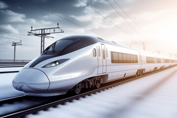 Fototapeta premium a high speed train