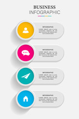 Vector Infographic 3d circle label, infographic with number 4 options processes.