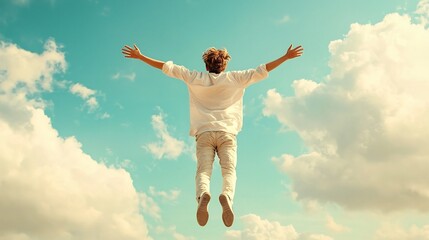 A beautifully rendered 3D image of a motivational framed poster gently hovering mid air against a subtly muted pastel backdrop