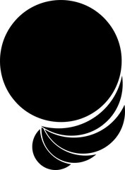 Circle black blend overlapping. Abstract geometric element design