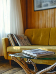 magazine style photo-like, 8k high resolution, natural house, white gray tone, chill lifestyle, comfortable and neat, wooden and ocean atmosphere, close-up shot, minimalist and background. nice view, 