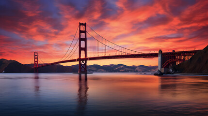 Dusk over River: A Panoramic Perspective of Architectural Mastery and Vibrant Skies