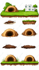 Animal Burrow Illustrations Home, Nature,  Background.