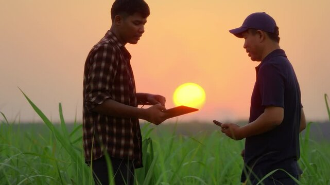 agriculture smart farming technology-industry Sugarcane Harvesting Planting The creation of a smart agriculture project that will revolutionize modern farming practices For sustainability.