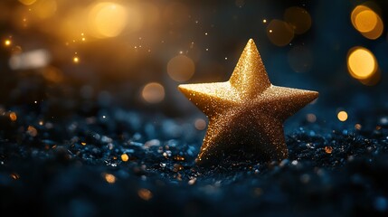 Golden Starry Night: A Sparkling Festive Image