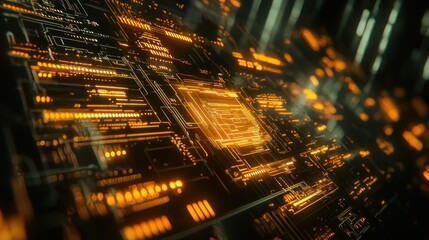 Futuristic Circuit Board: Abstract Digital Technology