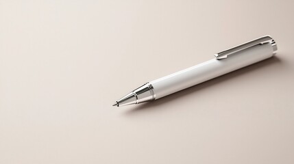 A floating mechanical pencil with a shiny silver tip and a sleek modern body design a conceptual...