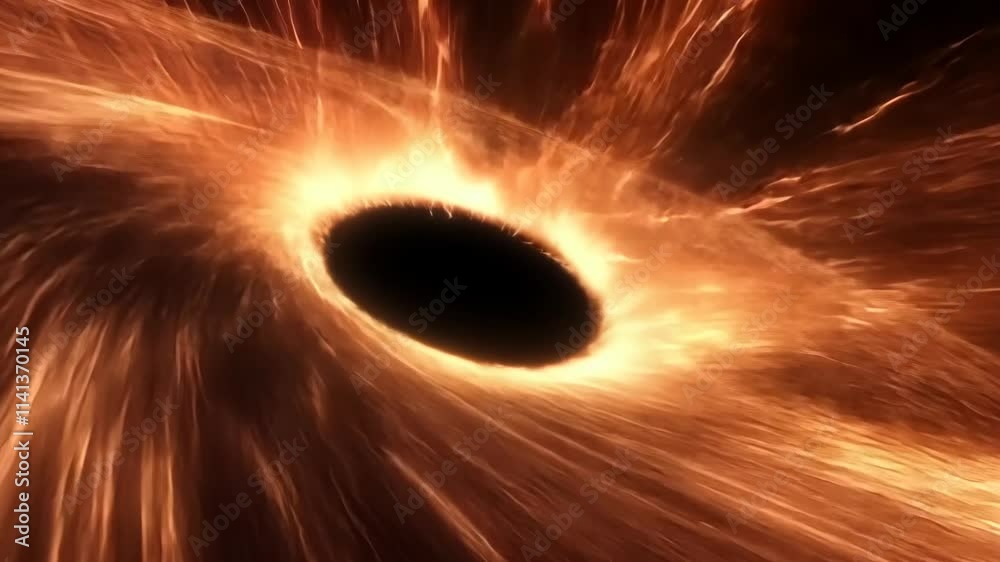 Wall mural dynamic view of a black hole surrounded by luminous gas jets in a cosmic setting