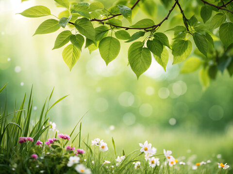 green background. spring, leaf, tree, nature, summer, branch, plant, forest, leaves, sun, grass, foliage, sunlight, growth, flower, garden, environment, life, fresh, freshness, color, nobody, day, bea