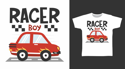 Race car hand drawn vector t-shirt designs