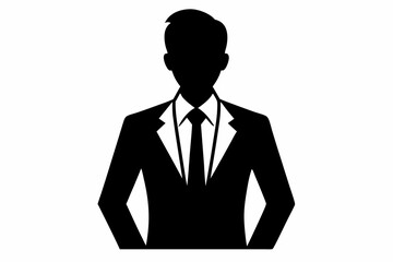 Businessman avatar silhouette vector. Businessman silhouette. Man with suit standing illustration. businessman logo Pro Vector