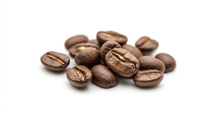 Naklejka premium Close-Up of Roasted Coffee Beans