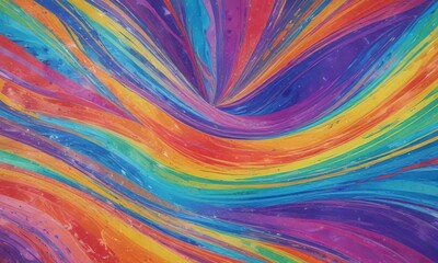 A vibrant, swirling pattern of abstract rainbow colors blended into a textured, marbled background, colorful texture, vibrant hue