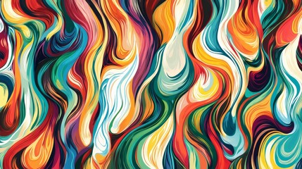 Colorful Wavy Lines in Hypnotic Psychedelic Style