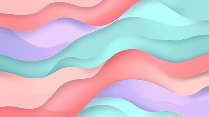 Soft Geometric Shapes with Curved Edges in Pastel Shades