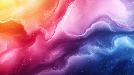 Obraz premium Abstract colorful nebula background with swirling clouds and glittering stars.