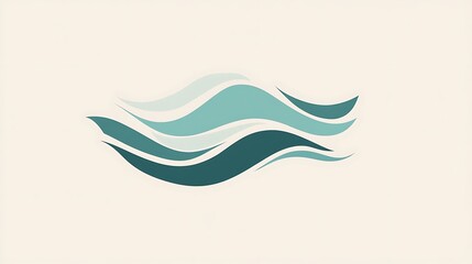 Naklejka premium Abstract Wavy Patterns in Soft Aqua and Teal Tones on Neutral Background