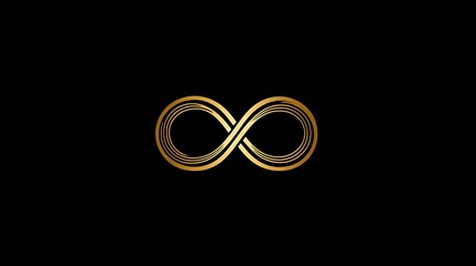 Fototapeta premium Elegant Golden Infinity Symbol on a Black Background