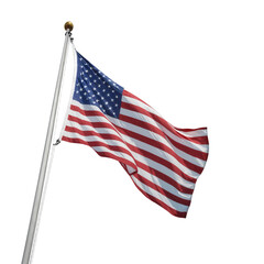 Naklejka premium American Flag Waves Proudly on a Pole