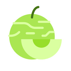 Fresh Green Melon Illustration - Minimalist Fruit Clipart