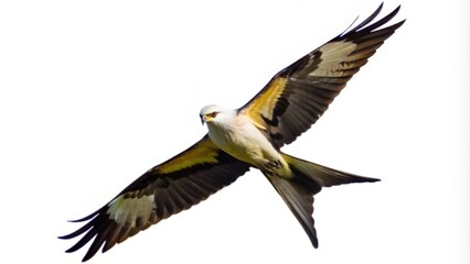 Obraz premium A Black-shouldered Kite in Flight Against a White Background