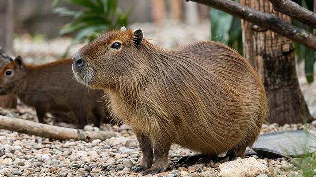 Close up of a capybara