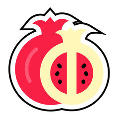 Pomegranate Sticker Icon