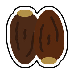 Dates Fruit Sticker Icon