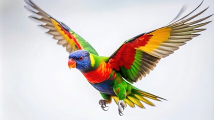 Obraz premium A Colorful Rainbow Lorikeet in Flight with Spread Wings