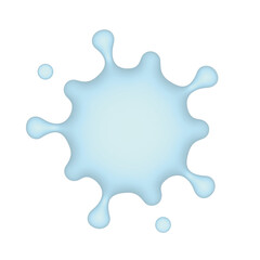 ぷっくりイラスト落ちた水色のペンキのデザインキュートなデコレーション素材、3Dオブジェクトをレンダリングしたイラストです。 セット32_03