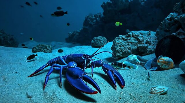 Lobster in the sea