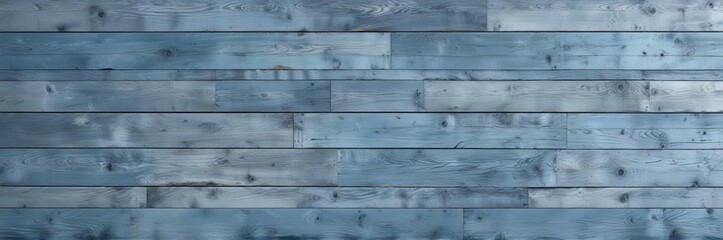 Fototapeta premium Faded blue painted wooden wall feature with subtle wear, faded, wear, blue