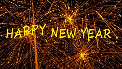 A beautiful animated Happy new year background with fireworks for the year 2025.