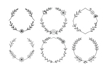 Set of Floral Watercolor Logo Elements – Elegant and Versatile Designs