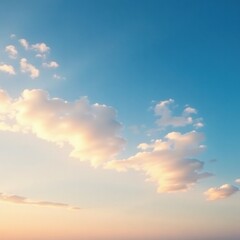 Fototapeta premium A delicate layer of cirrus clouds in the morning sky, light, cloudy