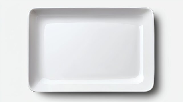 A clean, rectangular white serving tray on a neutral background, perfect for displaying food or decorative items.