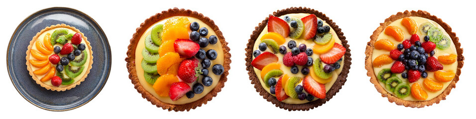Delicious fruit tart with vibrant colors and fresh ingredients, perfect for dessert lovers.