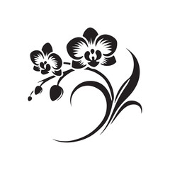 Orchid Flower Silhouette Vector Graphic | Stylish Floral Icon for Logos, Patterns, and Nature-Themed Projects