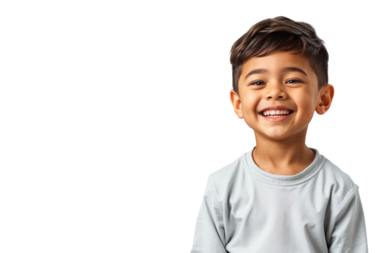 Happy boy smiling and laughing, isolated on transparent background - Powered by Adobe