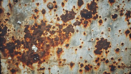 Close-up of Rust Stains on Weathered Metal Surface