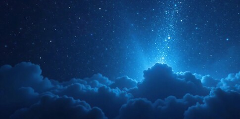 Fototapeta premium Dark blue background with subtle shimmering starlight and misty veil, shimmering, starlight, weather