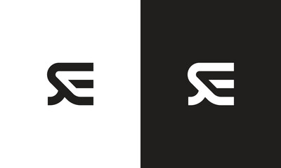 SE logo, monogram unique logo, black and white logo, premium elegant logo, letter SE Vector