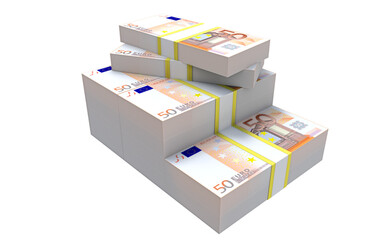 50 euro banknotes money 3d render