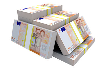 50 euro banknotes money 3d render