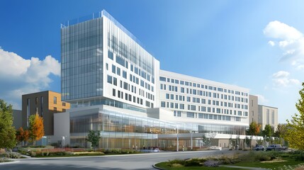 Modern hospital isolation ward exterior showcasing advanced medical facilities and compassionate care, emphasizing the importance of health infrastructure in safeguarding public well-being